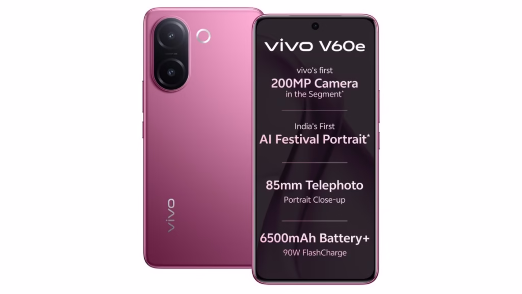 Vivo V60e 5G Tipped for October Launch in India With 200MP Camera and 90W Fast Charging