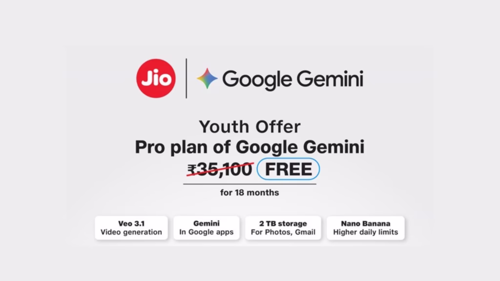 Jio and Google Bring 18 Months of Free Gemini AI Pro Access Jio and Google Bring 18 Months of Free Gemini AI Pro Access