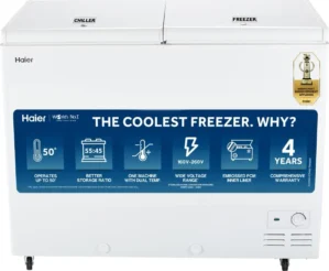 Haier HFC-325CM5 303 L 5 Star Double Door Deep Freezer