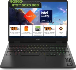 HP Omen 16-an0012TX Gaming Laptop (Intel Core Ultra 9 285H/ 32GB/ 1TB SSD/ Win11/ 8GB RTX 5070 Graph)