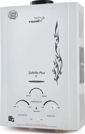 V-Guard Safe Flow 4B 6 L Gas Water Geyser
