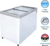 Haier HFC-300GM5 300 L 5 Star Glass Top Deep Freezer