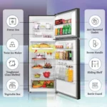 Haier HRF-3783RBG-P 328 L 3 Star Double Door Refrigerator