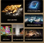 Hisense U8Q Series 75 inch Ultra HD 4K Smart Mini LED TV (75U8Q)