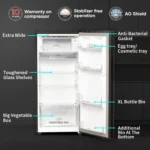 Sharp SJ-DF207N2-GKG 187 L 2 Star Single Door Refrigerator