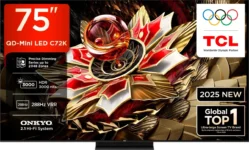 TCL C72K 75 inch Ultra HD 4K Smart Mini LED TV (75C72K)