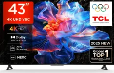 TCL V6C 43 inch Ultra HD 4K Smart LED TV (43V6C)